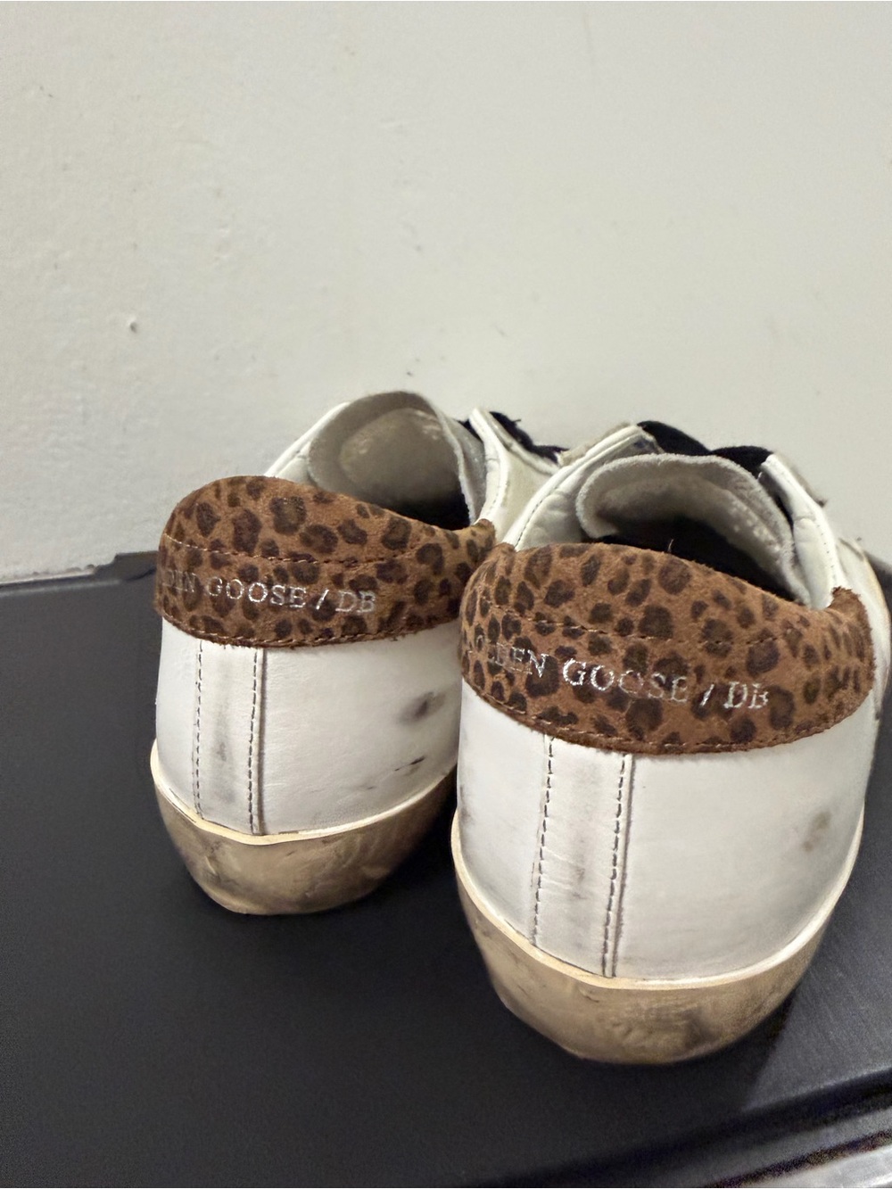 Golden Goose Women's Archive Size 36 White Leather Leopard Details Worn Lightly - Picture 7 of 14